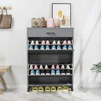 Hidden Shoe Rack Storage for Entryway,Free Standing Shoe Organizer with 2 Flip Drawers