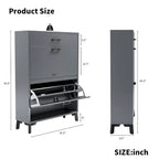 Hidden Shoe Rack Storage for Entryway,Free Standing Shoe Organizer with 2 Flip Drawers