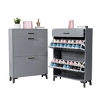 Hidden Shoe Rack Storage for Entryway,Free Standing Shoe Organizer with 2 Flip Drawers