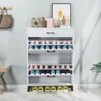 Hidden Shoe Rack Storage for Entryway,Free Standing Shoe Organizer with 2 Flip Drawers
