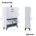 Hidden Shoe Rack Storage for Entryway,Free Standing Shoe Organizer with 2 Flip Drawers