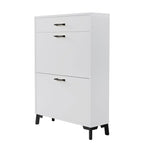Hidden Shoe Rack Storage for Entryway,Free Standing Shoe Organizer with 2 Flip Drawers