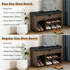 Shoe Storage Bench with Cover 2-Tier 39 Inches - 11.81D x 39.4W x 17H