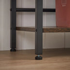 Triple Wide 5-Shelf Industrial Retro Wooden Style Open Bookshelves