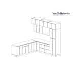 Kitchen Cabinet, White Gloss, 9Ft Wide