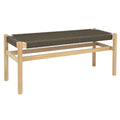 Solid Wood and Woven Rope Entryway Bench, 43.3L x 15.0W x 18.0H