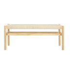 Solid Wood and Woven Rope Entryway Bench, 43.3L x 15.0W x 18.0H