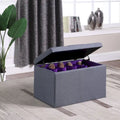 18.5 in Grey Tufted Storage Bench
