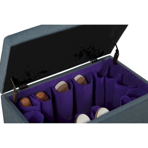 18.5 in Grey Tufted Storage Bench