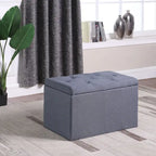 18.5 in Grey Tufted Storage Bench