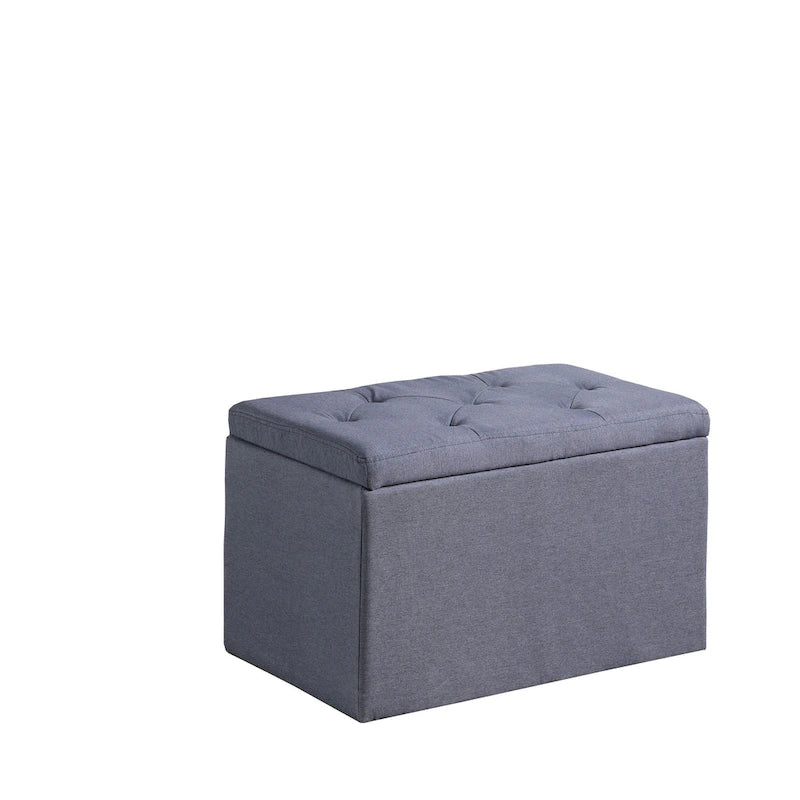 18.5 in Grey Tufted Storage Bench