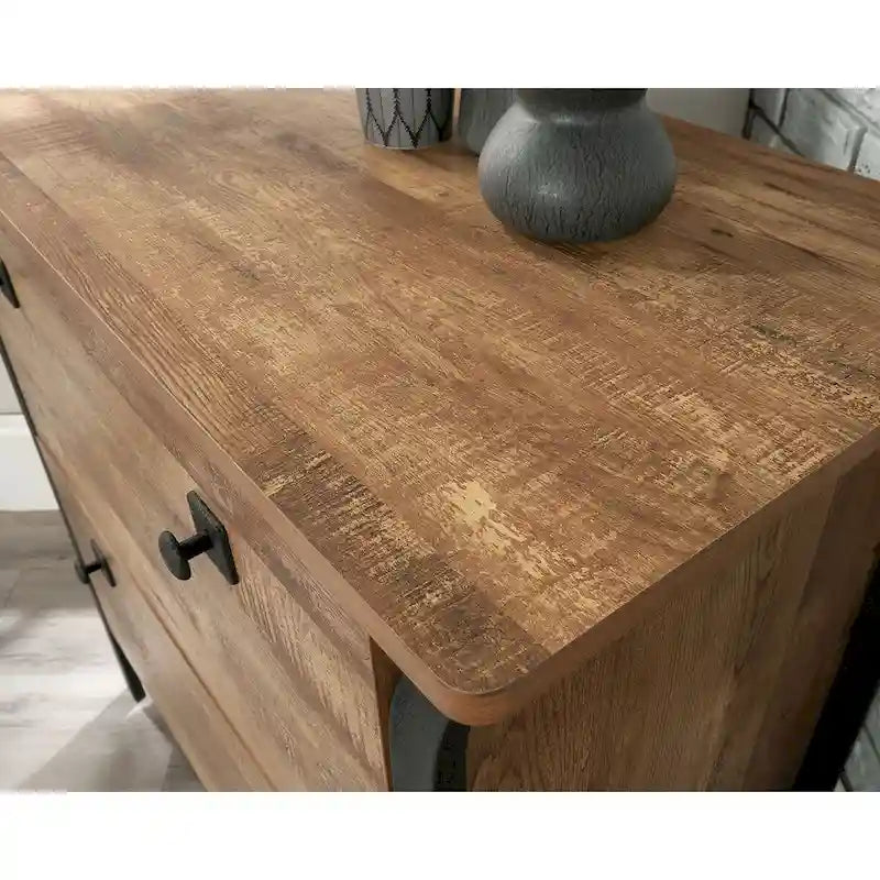 Lateral File Cabinet, Etched Oak