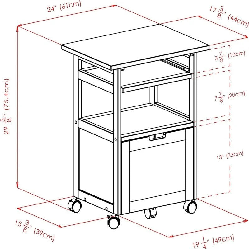 Home Office Cabinet, Walnut, 16W x 13D x 11H