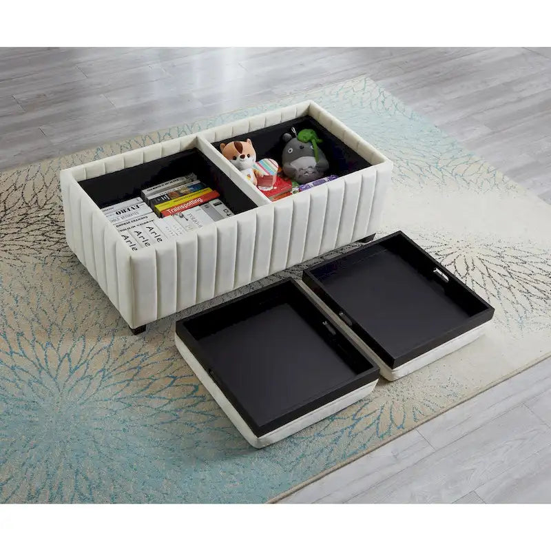 Storage Bench with coffee tray