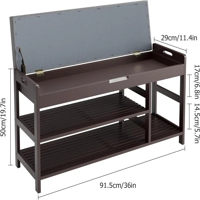Entryway Storage Bench - 11.4D x 36W x 19.7H