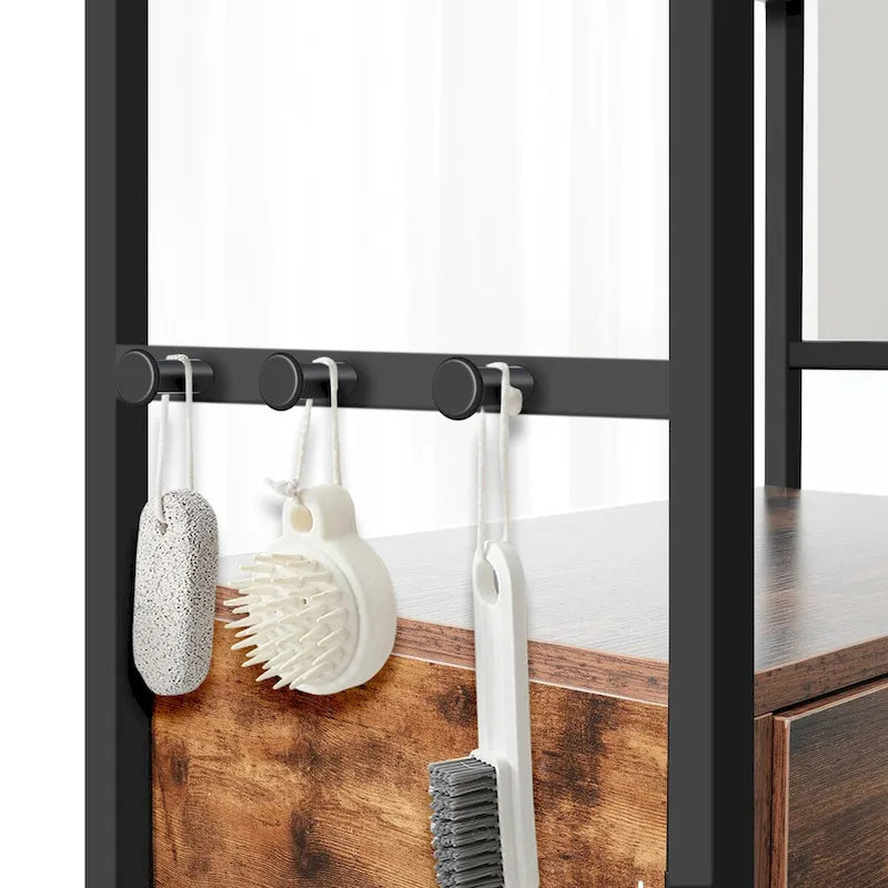 3 Height Adjustable Raised Dog Bowls, Dog Feeder Station for Large Medium Dogs Cats, Dog Storage with shelves