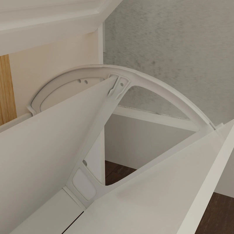 New Shoe Cabinet with 3 Doors 2 Drawers with Hanger,PVC Door With Shape,Large Space for Storage