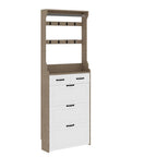 New Shoe Cabinet with 3 Doors 2 Drawers with Hanger,PVC Door With Shape,Large Space for Storage