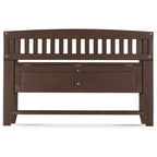 Solid Wood 48" Wide Transitional Entryway Storage Bench, Brunette Brown, 17D x 48W x 27.2H