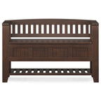 Solid Wood 48" Wide Transitional Entryway Storage Bench, Brunette Brown, 17D x 48W x 27.2H