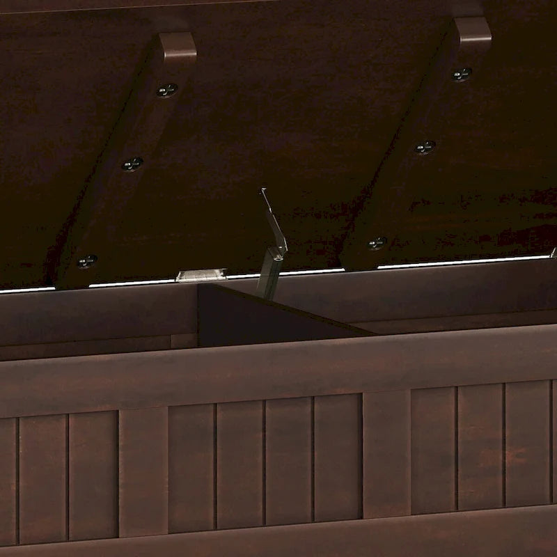 Solid Wood 48" Wide Transitional Entryway Storage Bench, Brunette Brown, 17D x 48W x 27.2H