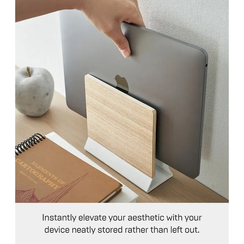 Slim Laptop Stand, Steel and Wood, 2.44 x 6.3 x 5.91 inches