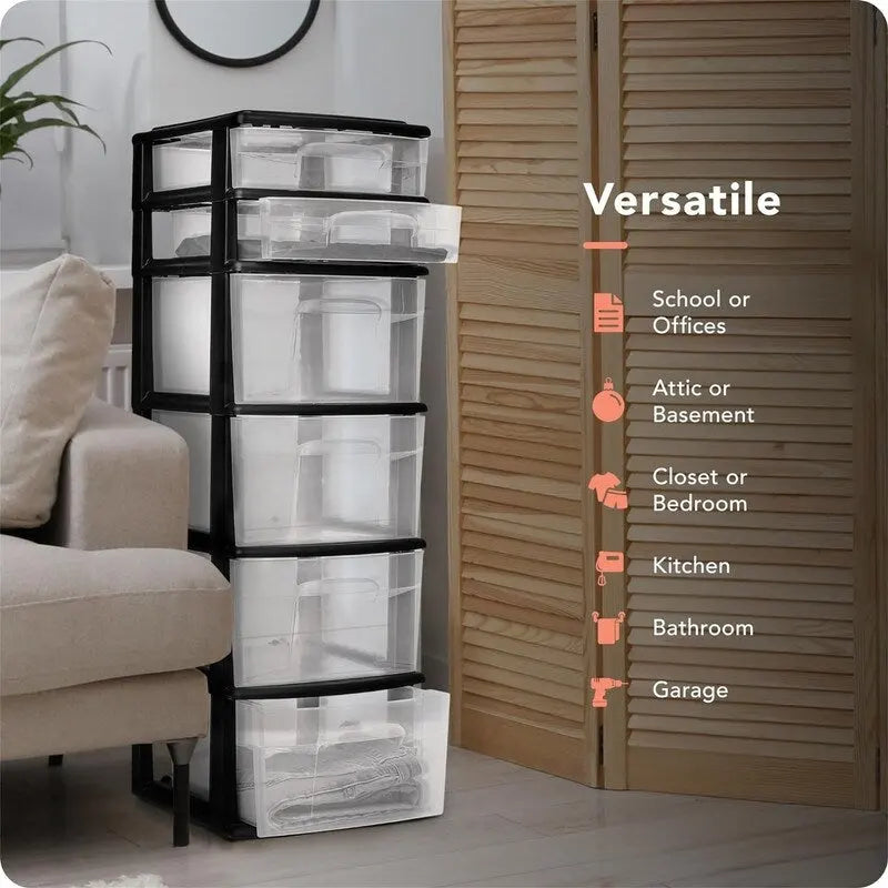 6-Drawer Plastic Home Office Bedroom