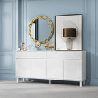 Buffet Storage Cabinet with Pine Leg and Adjustable Interior Sideboard - 63