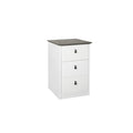 Gray Oak Top and White Finish 3-Drawer Cabinet