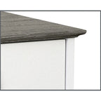 Gray Oak Top and White Finish 3-Drawer Cabinet