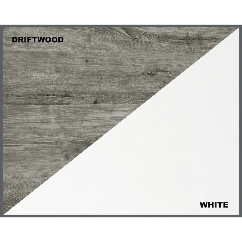 Gray Oak Top and White Finish 3-Drawer Cabinet