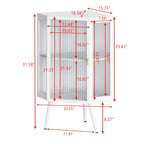 Floor Coner Cabinet with Tempered Glass Door and Storage Shelves