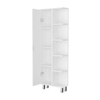 Modern White 1-Door Linen Cabinet for Bathroom