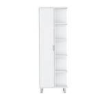 Modern White 1-Door Linen Cabinet for Bathroom