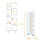 Modern White 1-Door Linen Cabinet for Bathroom