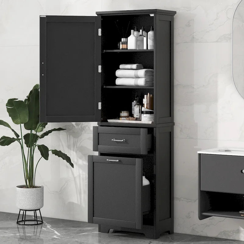 Storage Cabinet with Drawers and Adjustable Shelf