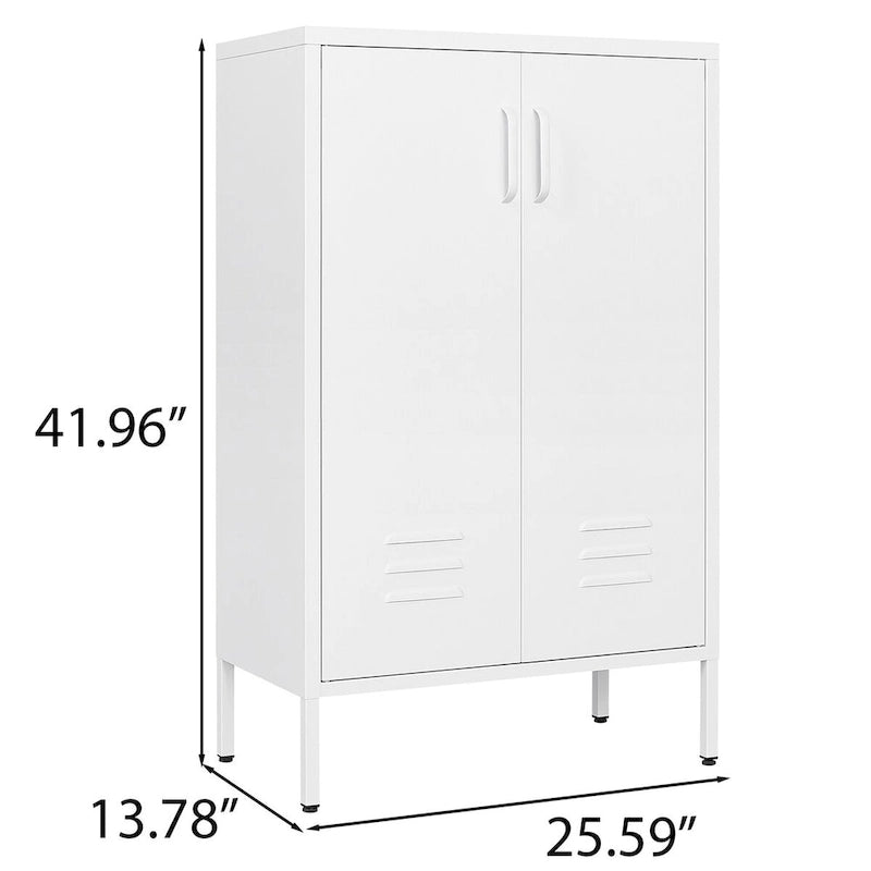 2 Door Miscellaneous Storage Cabinet with 2 Movable Partitions, for Garage / Office